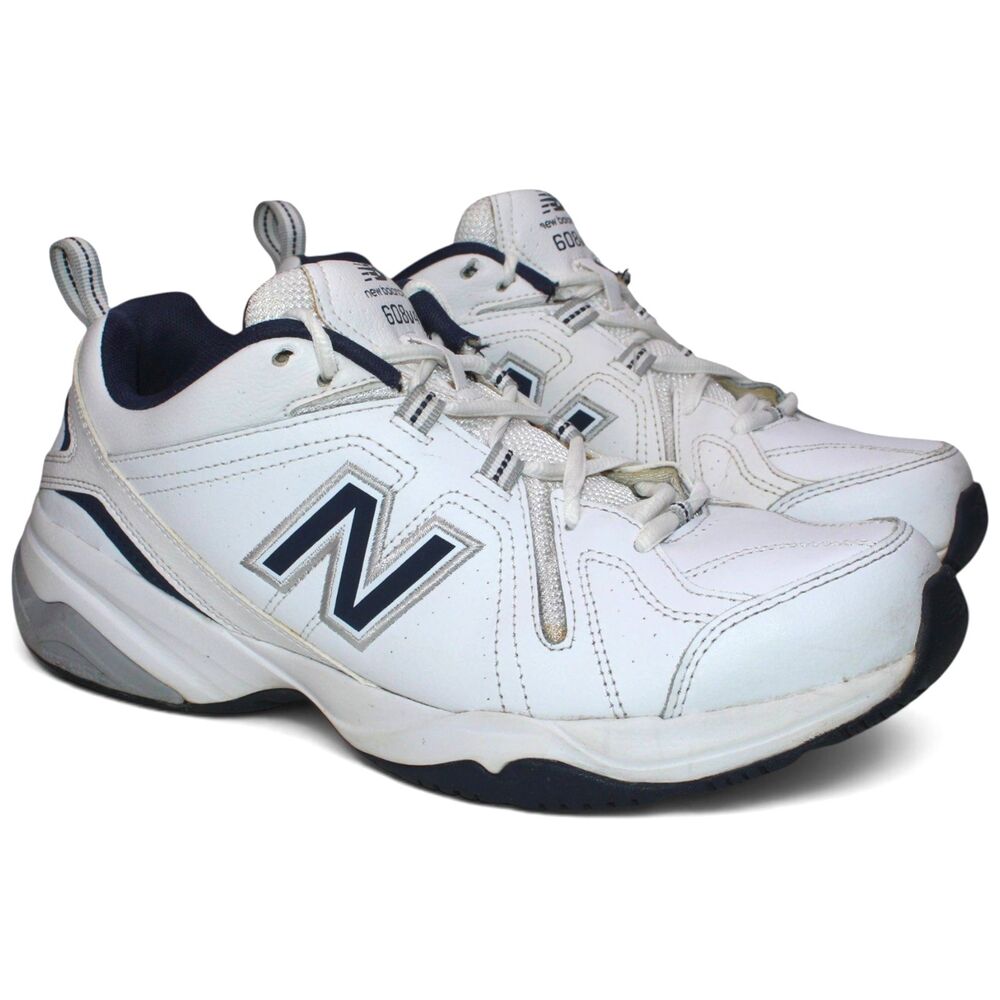 New Balance 608v4 Mens 10 D White Navy Leather Cross Training Walking Shoes